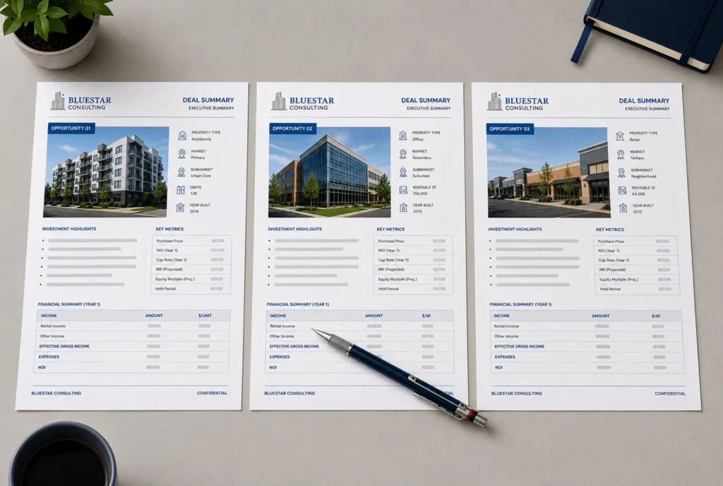 Deal Evaluation for Family Offices performed by BlueStar team