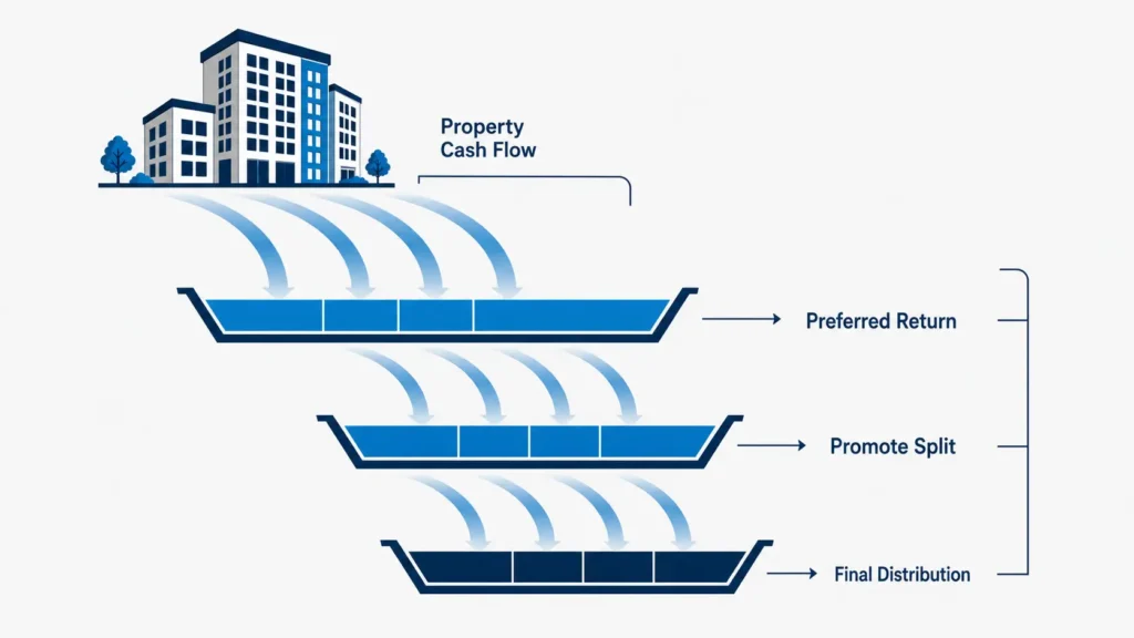 Real Estate Waterfall Model illustration