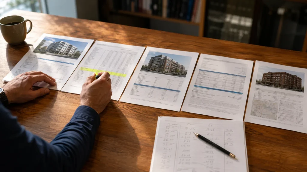 Analyst calculates Gross Rent Multiplier on several properties